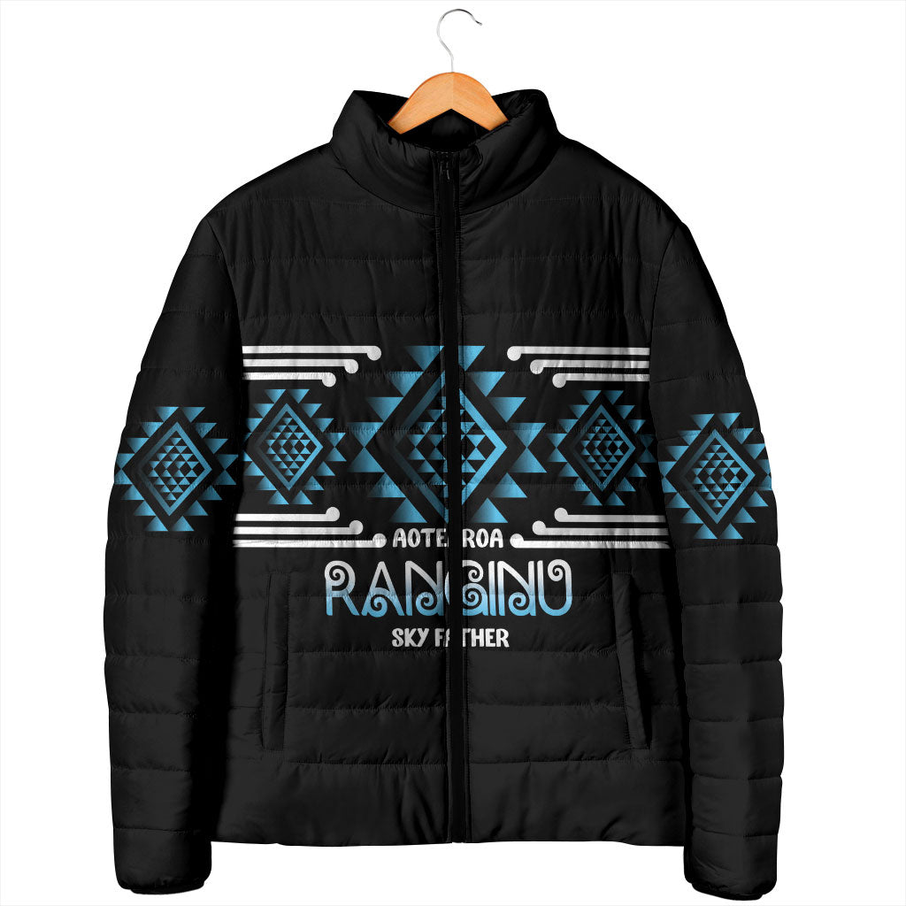 Aotearoa Atua Ranginui Personalised Padded Jacket Maori Sky Father Taniko Motifs LT14 - Polynesian Pride