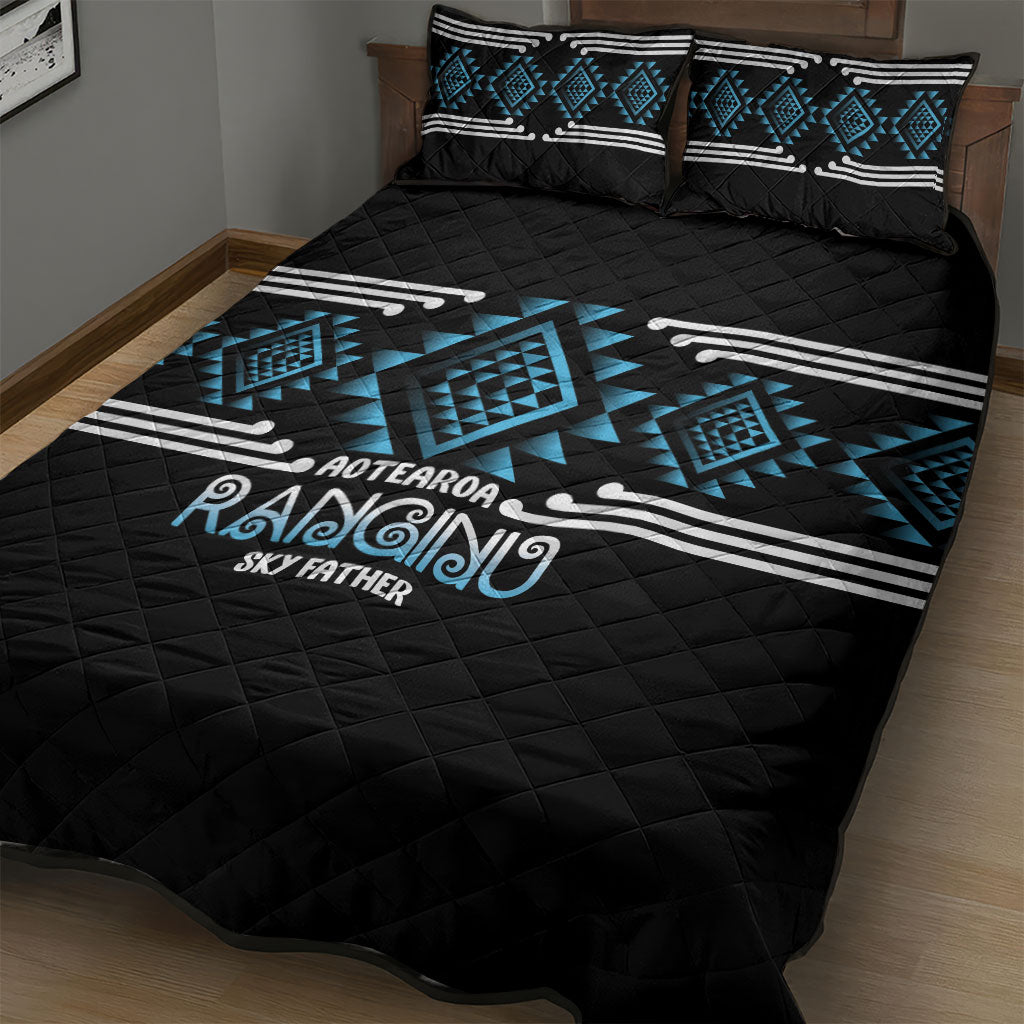 Aotearoa Atua Ranginui Quilt Bed Set Maori Sky Father Taniko Motifs LT14 - Polynesian Pride