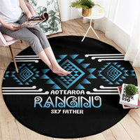 Aotearoa Atua Ranginui Round Carpet Maori Sky Father Taniko Motifs LT14 - Polynesian Pride