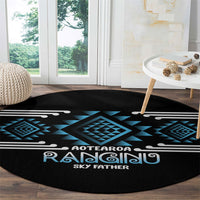 Aotearoa Atua Ranginui Round Carpet Maori Sky Father Taniko Motifs LT14 - Polynesian Pride