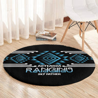 Aotearoa Atua Ranginui Round Carpet Maori Sky Father Taniko Motifs LT14 - Polynesian Pride
