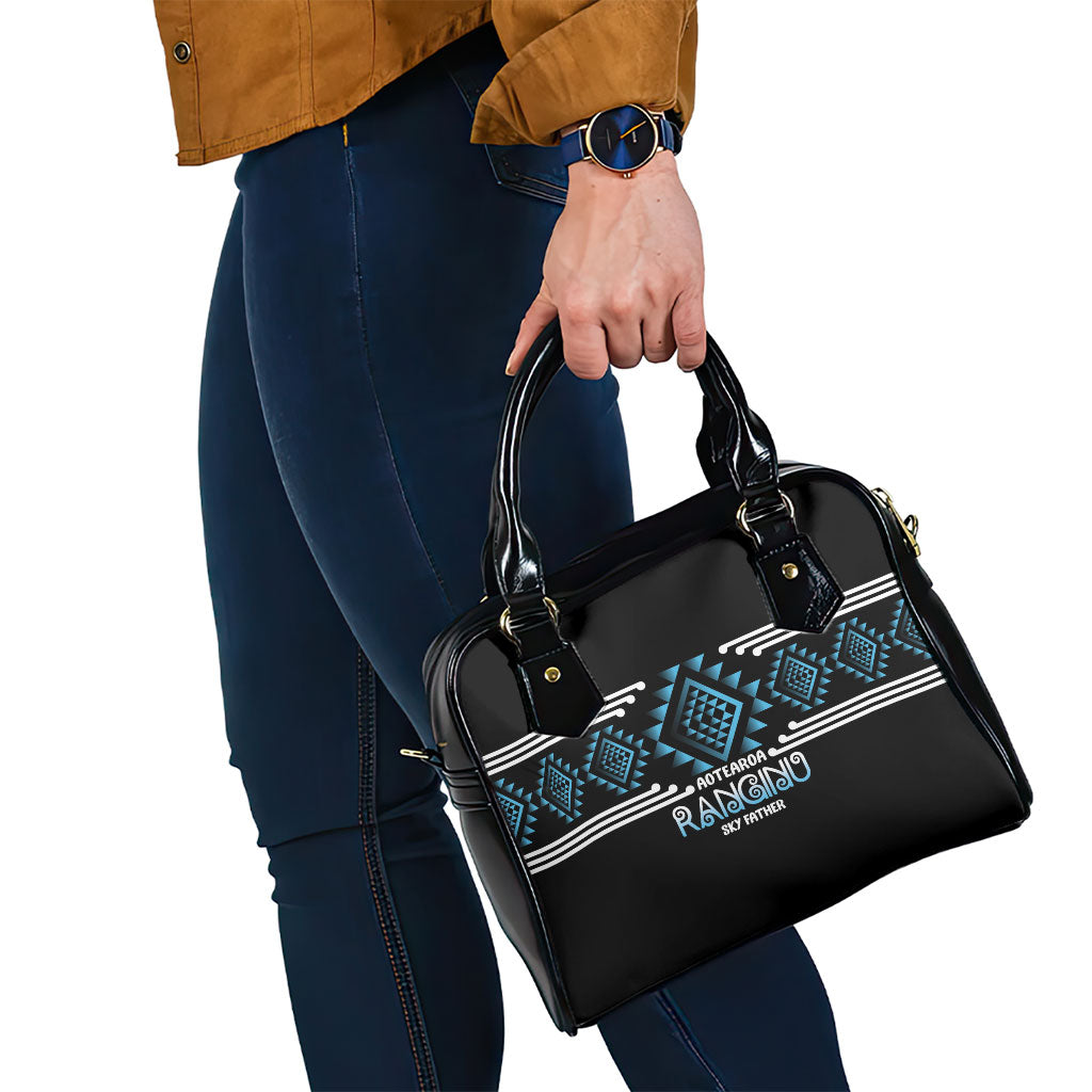 Aotearoa Atua Ranginui Shoulder Handbag Maori Sky Father Taniko Motifs LT14 - Polynesian Pride