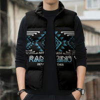 Aotearoa Atua Ranginui Personalised Sleeveless Puffer Jacket Maori Sky Father Taniko Motifs LT14 - Polynesian Pride