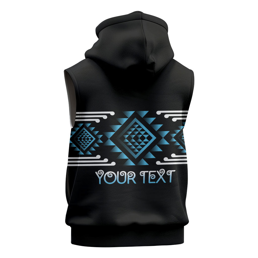 Aotearoa Atua Ranginui Personalised Sleeveless Zip Hoodie Maori Sky Father Taniko Motifs LT14 - Polynesian Pride