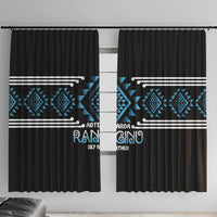 Aotearoa Atua Ranginui Window Curtain Maori Sky Father Taniko Motifs LT14 With Hooks Blue - Polynesian Pride