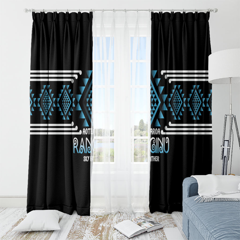 Aotearoa Atua Ranginui Window Curtain Maori Sky Father Taniko Motifs LT14 - Polynesian Pride
