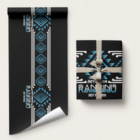 Aotearoa Atua Ranginui Wrapping Paper Maori Sky Father Taniko Motifs LT14 58" × 23" Blue - Polynesian Pride