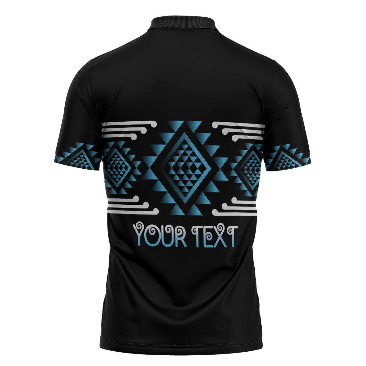 Aotearoa Atua Ranginui Personalised Zipper Polo Shirt Maori Sky Father Taniko Motifs LT14 - Polynesian Pride