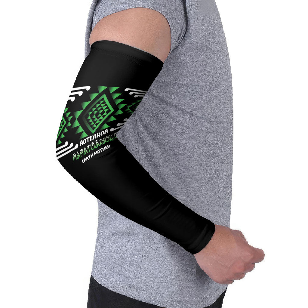 Aotearoa Atua Papatuanuku Personalised Arm Sleeves Maori Earth Mother Taniko Motifs LT14 - Polynesian Pride