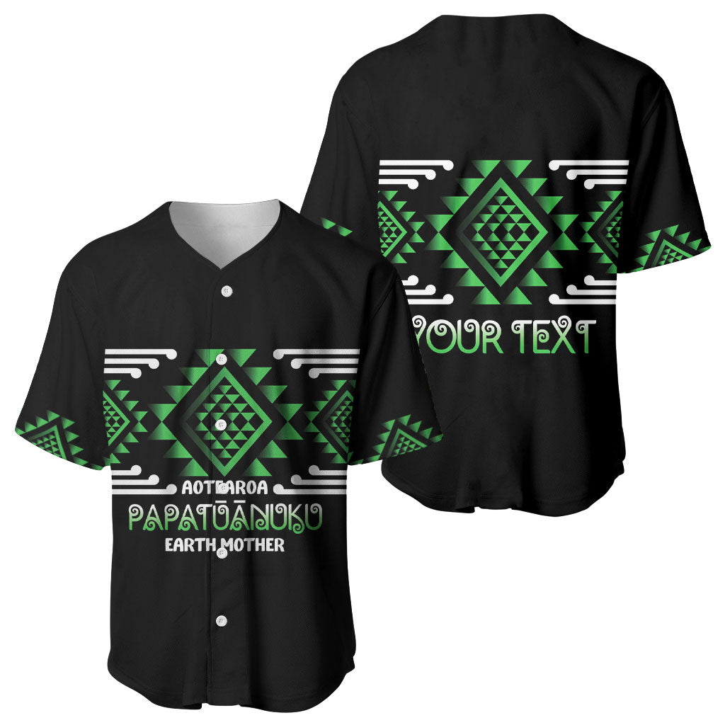 Aotearoa Atua Papatuanuku Personalised Baseball Jersey Maori Earth Mother Taniko Motifs LT14 - Polynesian Pride