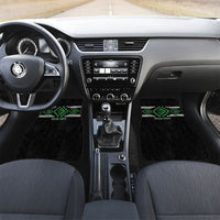 Aotearoa Atua Papatuanuku Personalised Car Mats Maori Earth Mother Taniko Motifs LT14 Set 2pcs - Front Green - Polynesian Pride