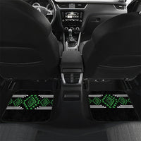 Aotearoa Atua Papatuanuku Personalised Car Mats Maori Earth Mother Taniko Motifs LT14 Set 2pcs - Back Green - Polynesian Pride