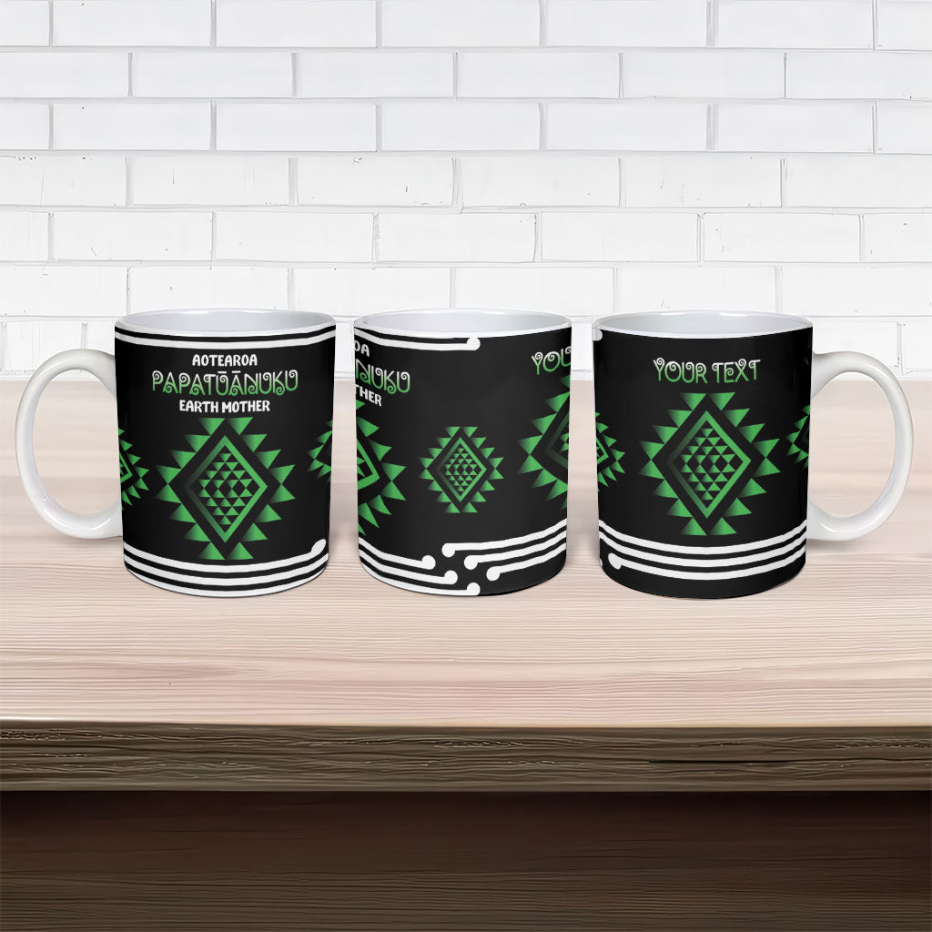 Aotearoa Atua Papatuanuku Personalised Ceramic Mug Maori Earth Mother Taniko Motifs LT14 - Polynesian Pride