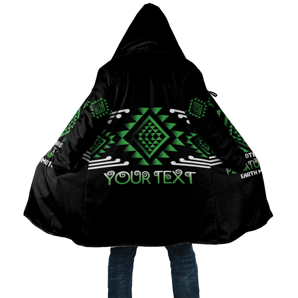 Aotearoa Atua Papatuanuku Personalised Cloak Maori Earth Mother Taniko Motifs LT14 Unisex Green - Polynesian Pride
