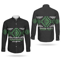 Aotearoa Atua Papatuanuku Personalised Couples Matching Off The Shoulder Long Sleeve Dress and Long Sleeve Button Shirt Maori Earth Mother Taniko Motifs LT14 - Polynesian Pride
