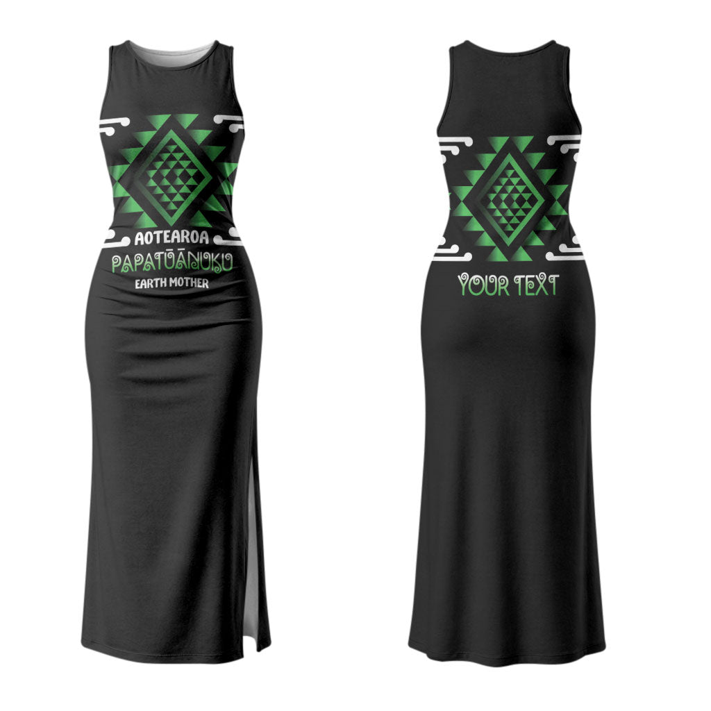 Aotearoa Atua Papatuanuku Personalised Couples Matching Tank Maxi Dress and Hawaiian Shirt Maori Earth Mother Taniko Motifs LT14 - Polynesian Pride