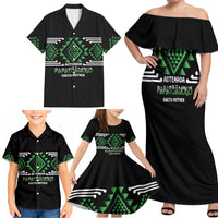 Aotearoa Atua Papatuanuku Personalised Family Matching Off Shoulder Maxi Dress and Hawaiian Shirt Maori Earth Mother Taniko Motifs LT14 - Polynesian Pride