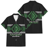 Aotearoa Atua Papatuanuku Personalised Family Matching Off Shoulder Maxi Dress and Hawaiian Shirt Maori Earth Mother Taniko Motifs LT14 Dad's Shirt - Short Sleeve Green - Polynesian Pride