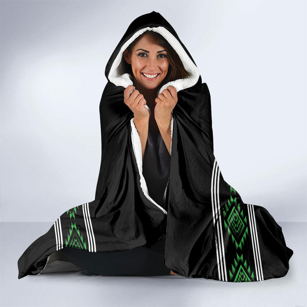 Aotearoa Atua Papatuanuku Hooded Blanket Maori Earth Mother Taniko Motifs LT14 - Polynesian Pride