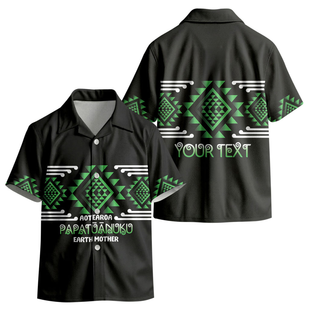 Aotearoa Atua Papatuanuku Personalised Kid Hawaiian Shirt Maori Earth Mother Taniko Motifs LT14 - Polynesian Pride
