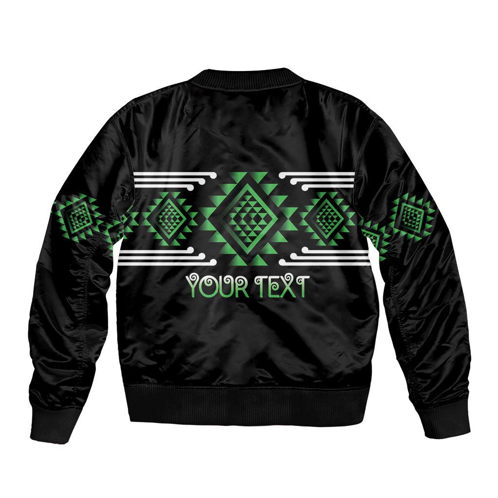 Aotearoa Atua Papatuanuku Personalised Sleeve Zip Bomber Jacket Maori Earth Mother Taniko Motifs LT14 - Polynesian Pride