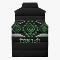 Aotearoa Atua Papatuanuku Personalised Sleeveless Puffer Jacket Maori Earth Mother Taniko Motifs LT14 - Polynesian Pride