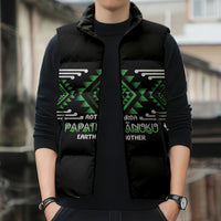 Aotearoa Atua Papatuanuku Personalised Sleeveless Puffer Jacket Maori Earth Mother Taniko Motifs LT14 - Polynesian Pride