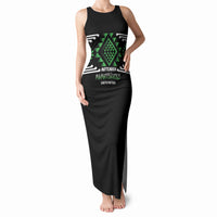 Aotearoa Atua Papatuanuku Personalised Tank Maxi Dress Maori Earth Mother Taniko Motifs LT14 Women Green - Polynesian Pride