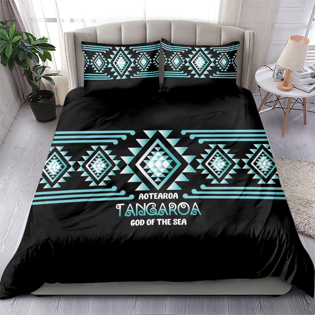 Aotearoa Atua Tangaroa Bedding Set Maori God Of The Sea Taniko Motifs LT14 - Polynesian Pride