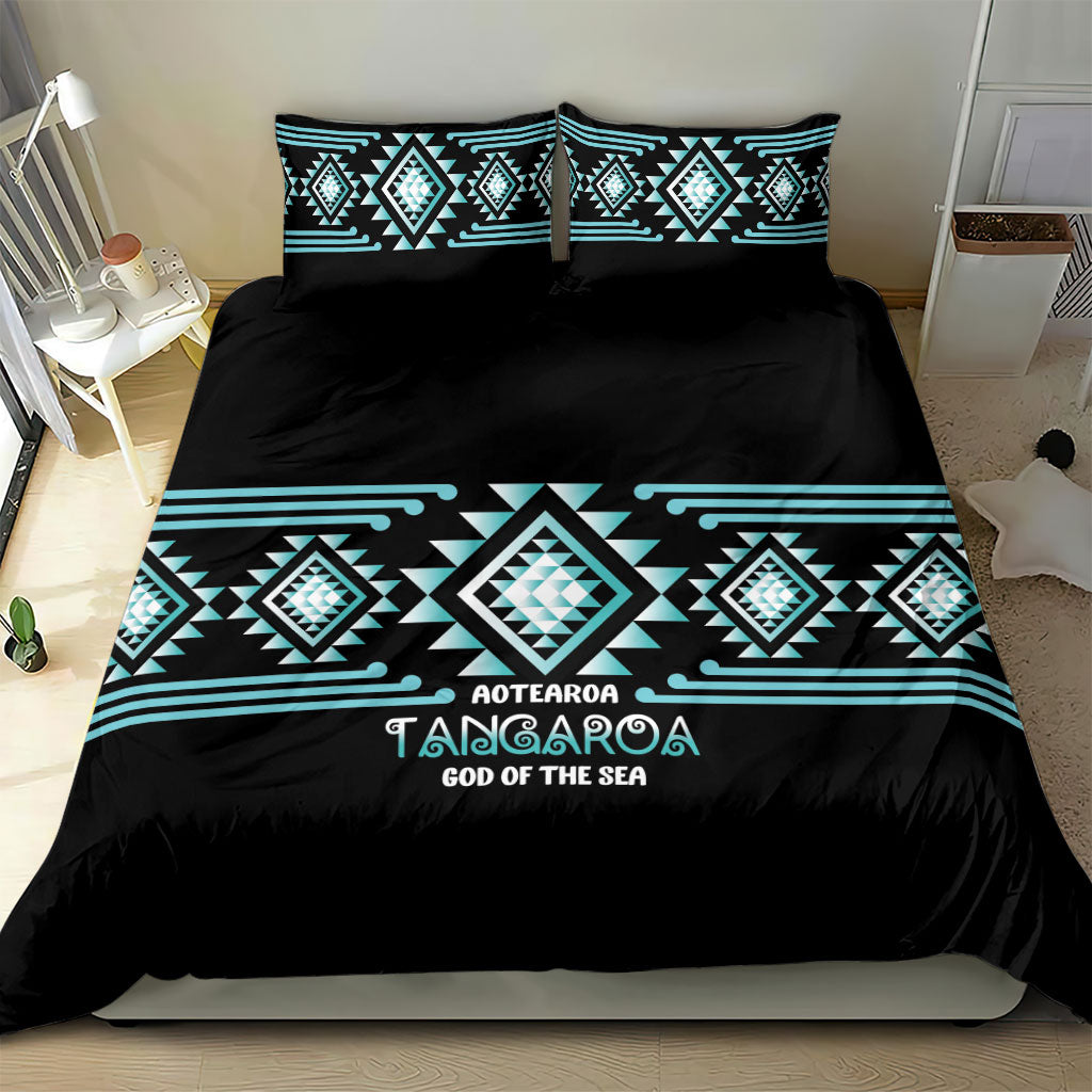 Aotearoa Atua Tangaroa Bedding Set Maori God Of The Sea Taniko Motifs LT14 - Polynesian Pride