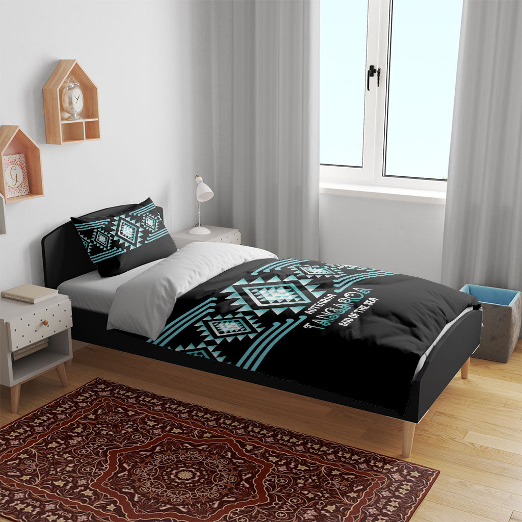 Aotearoa Atua Tangaroa Bedding Set Maori God Of The Sea Taniko Motifs LT14 - Polynesian Pride