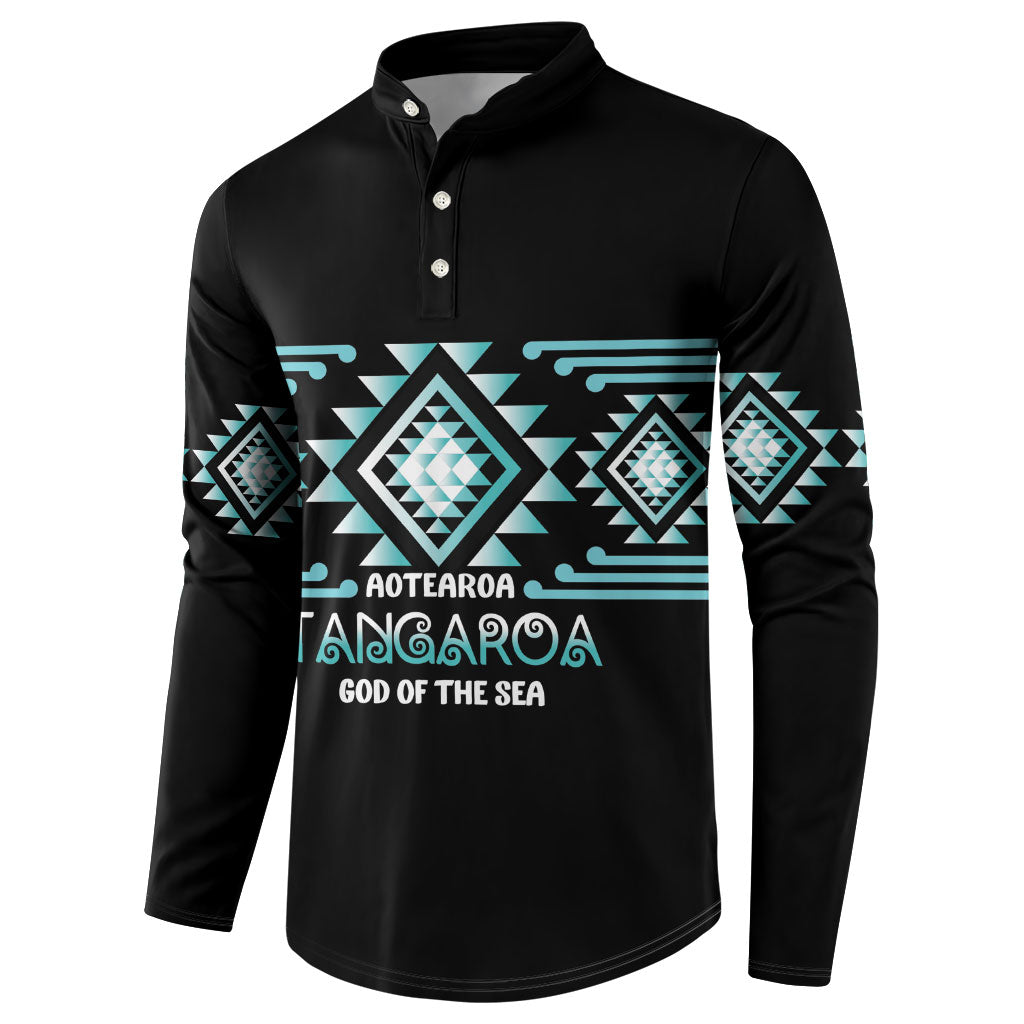 Aotearoa Atua Tangaroa Personalised Button Sweatshirt Maori God Of The Sea Taniko Motifs LT14 - Polynesian Pride