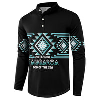 Aotearoa Atua Tangaroa Personalised Button Sweatshirt Maori God Of The Sea Taniko Motifs LT14 - Polynesian Pride