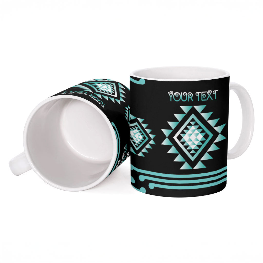 Aotearoa Atua Tangaroa Personalised Ceramic Mug Maori God Of The Sea Taniko Motifs LT14 - Polynesian Pride