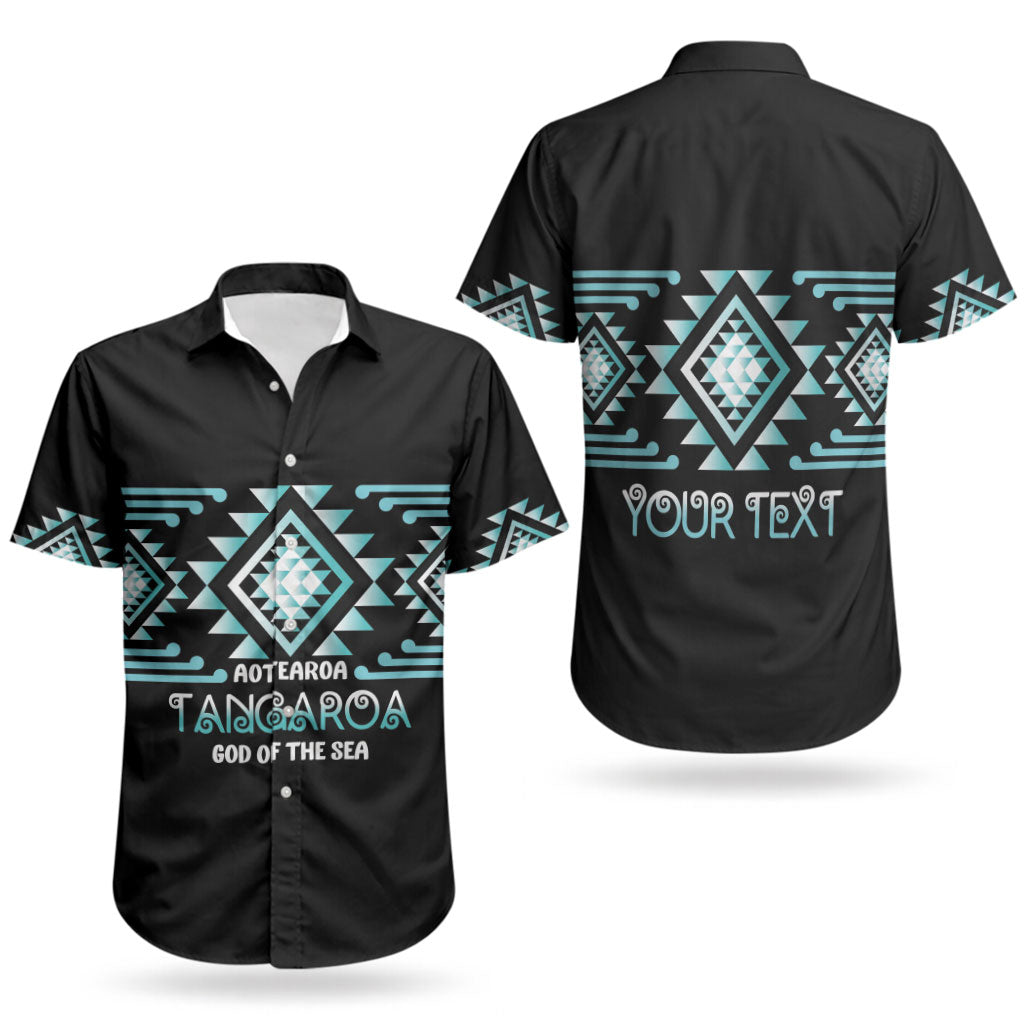 Aotearoa Atua Tangaroa Personalised Couples Matching Off Shoulder Maxi Dress and Hawaiian Shirt Maori God Of The Sea Taniko Motifs LT14 - Polynesian Pride