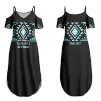 Aotearoa Atua Tangaroa Personalised Couples Matching Summer Maxi Dress and Hawaiian Shirt Maori God Of The Sea Taniko Motifs LT14 - Polynesian Pride