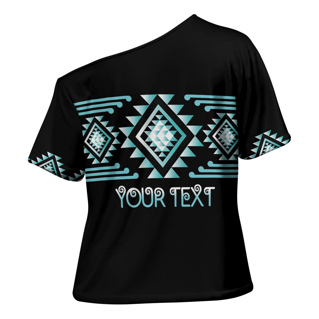 Aotearoa Atua Tangaroa Personalised Cross Shoulder Shirt Maori God Of The Sea Taniko Motifs LT14 - Polynesian Pride