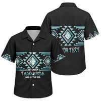 Aotearoa Atua Tangaroa Personalised Family Matching Puletasi and Hawaiian Shirt Maori God Of The Sea Taniko Motifs LT14 Son's Shirt Turquoise - Polynesian Pride