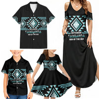 Aotearoa Atua Tangaroa Personalised Family Matching Summer Maxi Dress and Hawaiian Shirt Maori God Of The Sea Taniko Motifs LT14 - Polynesian Pride