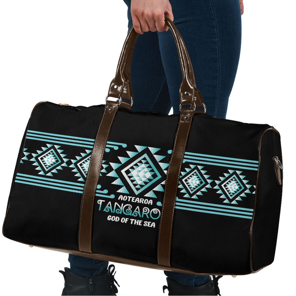 Aotearoa Atua Tangaroa Travel Bag Maori God Of The Sea Taniko Motifs LT14 - Polynesian Pride