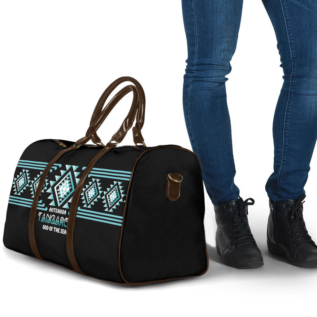 Aotearoa Atua Tangaroa Travel Bag Maori God Of The Sea Taniko Motifs LT14 - Polynesian Pride