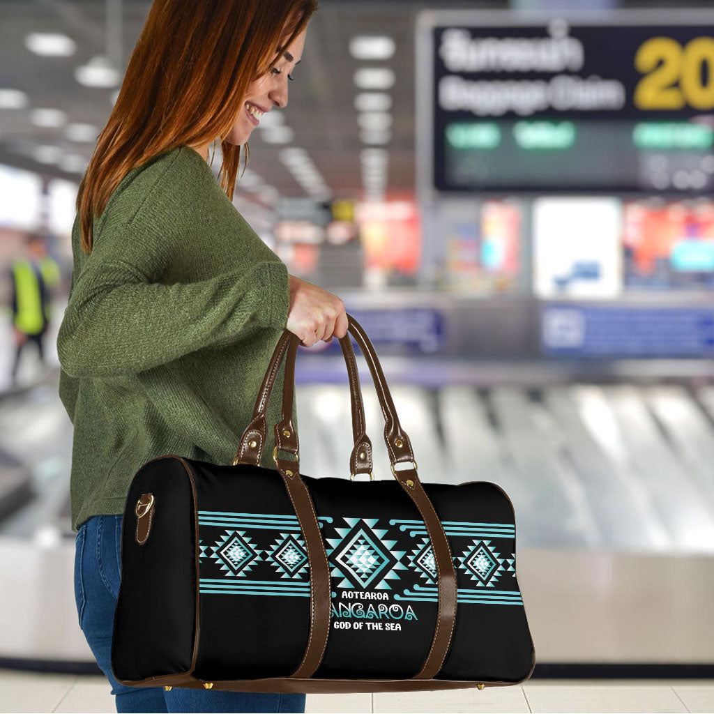 Aotearoa Atua Tangaroa Travel Bag Maori God Of The Sea Taniko Motifs LT14 - Polynesian Pride