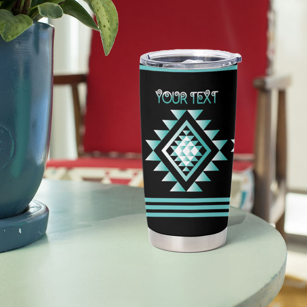 Aotearoa Atua Tangaroa Personalised Tumbler Cup Maori God Of The Sea Taniko Motifs LT14 - Polynesian Pride