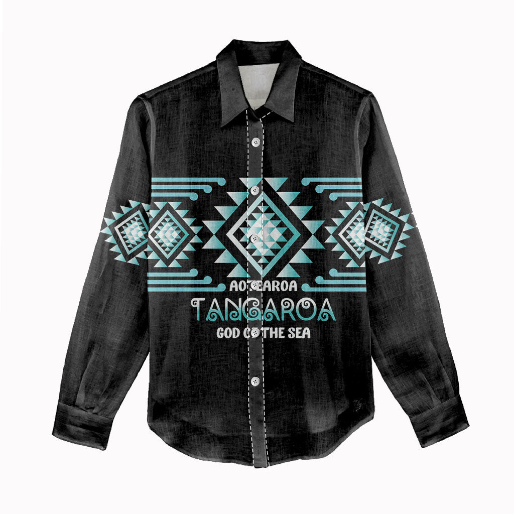 Aotearoa Atua Tangaroa Personalised Women Casual Shirt Maori God Of The Sea Taniko Motifs LT14 - Polynesian Pride
