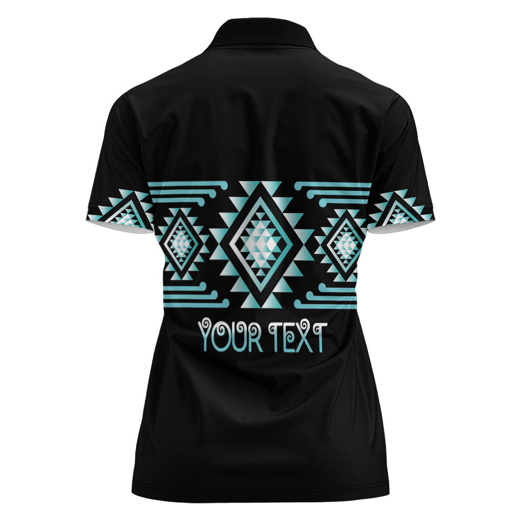 Aotearoa Atua Tangaroa Personalised Women Polo Shirt Maori God Of The Sea Taniko Motifs LT14 - Polynesian Pride