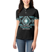 Aotearoa Atua Tangaroa Personalised Women Polo Shirt Maori God Of The Sea Taniko Motifs LT14 - Polynesian Pride
