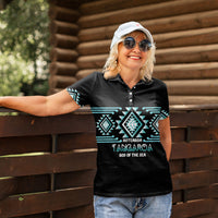 Aotearoa Atua Tangaroa Personalised Women Polo Shirt Maori God Of The Sea Taniko Motifs LT14 - Polynesian Pride