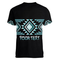Aotearoa Atua Tangaroa Personalised Women V-Neck T-Shirt Maori God Of The Sea Taniko Motifs LT14 - Polynesian Pride