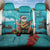 Hawaii Christmas Back Car Seat Cover Mele Kalikimaka Poinsettia Lei - Cyan