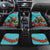 Hawaii Christmas Car Mats Mele Kalikimaka Poinsettia Lei - Cyan